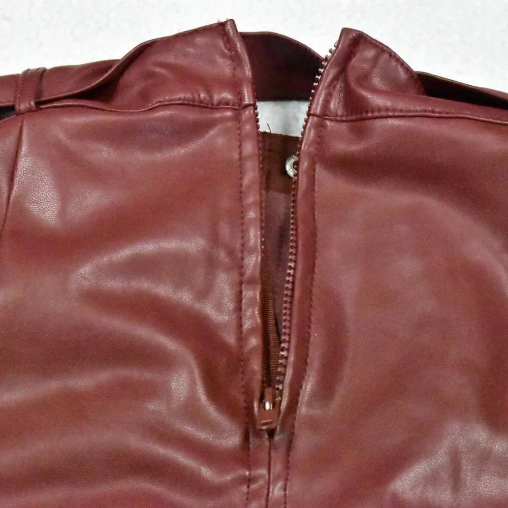 Abercrombie & Fitch Faux Leather Knee Length Brown Skirt Size S